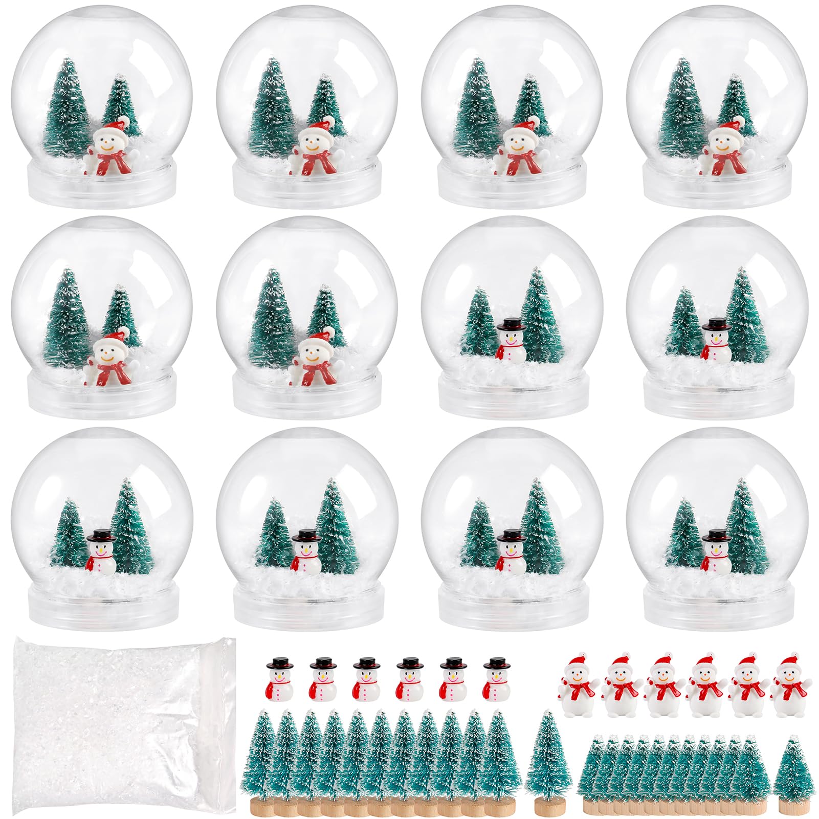 55Pcs Acrylic Snowflakes For Christmas Tree Decorations Clear Snowflakes