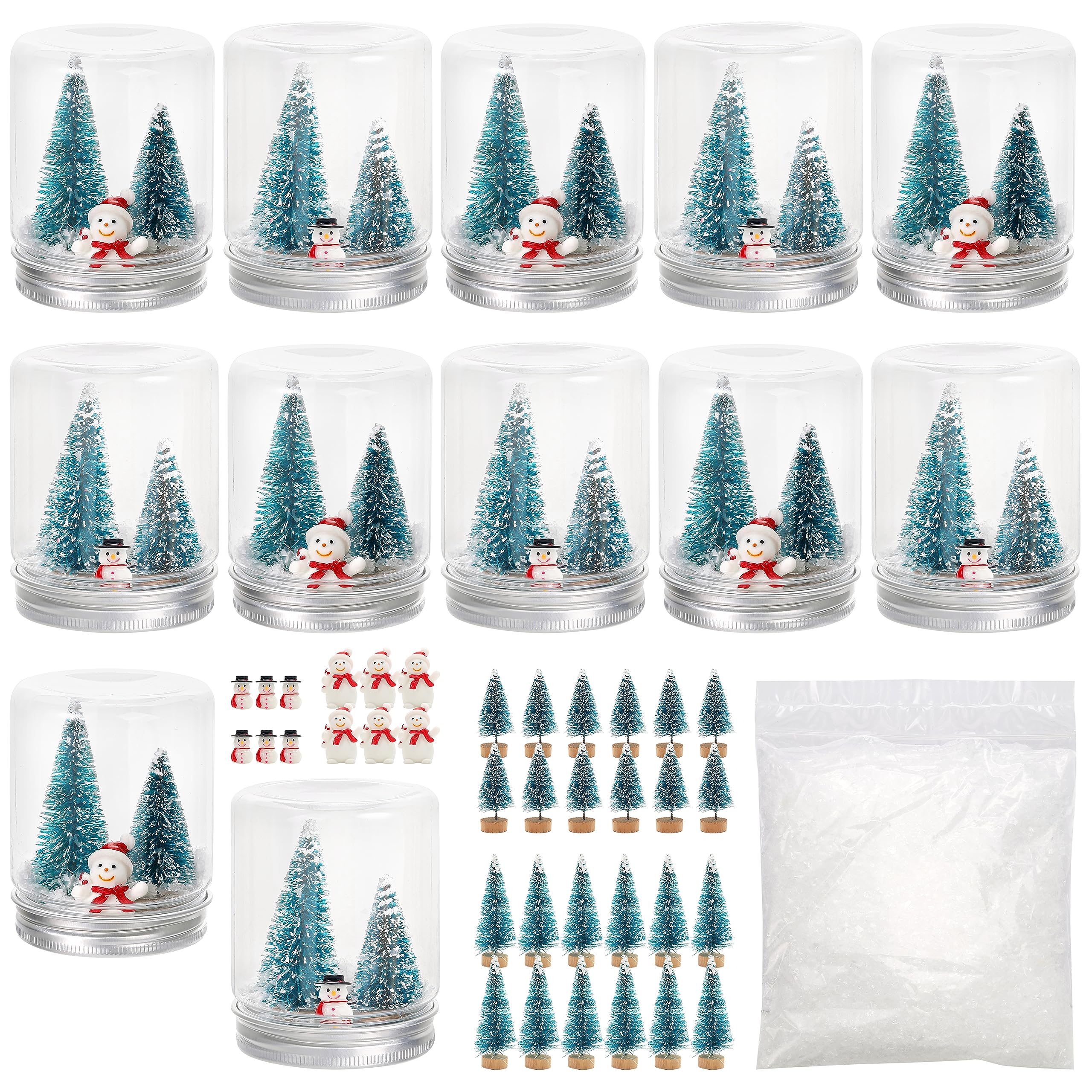 55Pcs Acrylic Snowflakes For Christmas Tree Decorations Clear Snowflakes